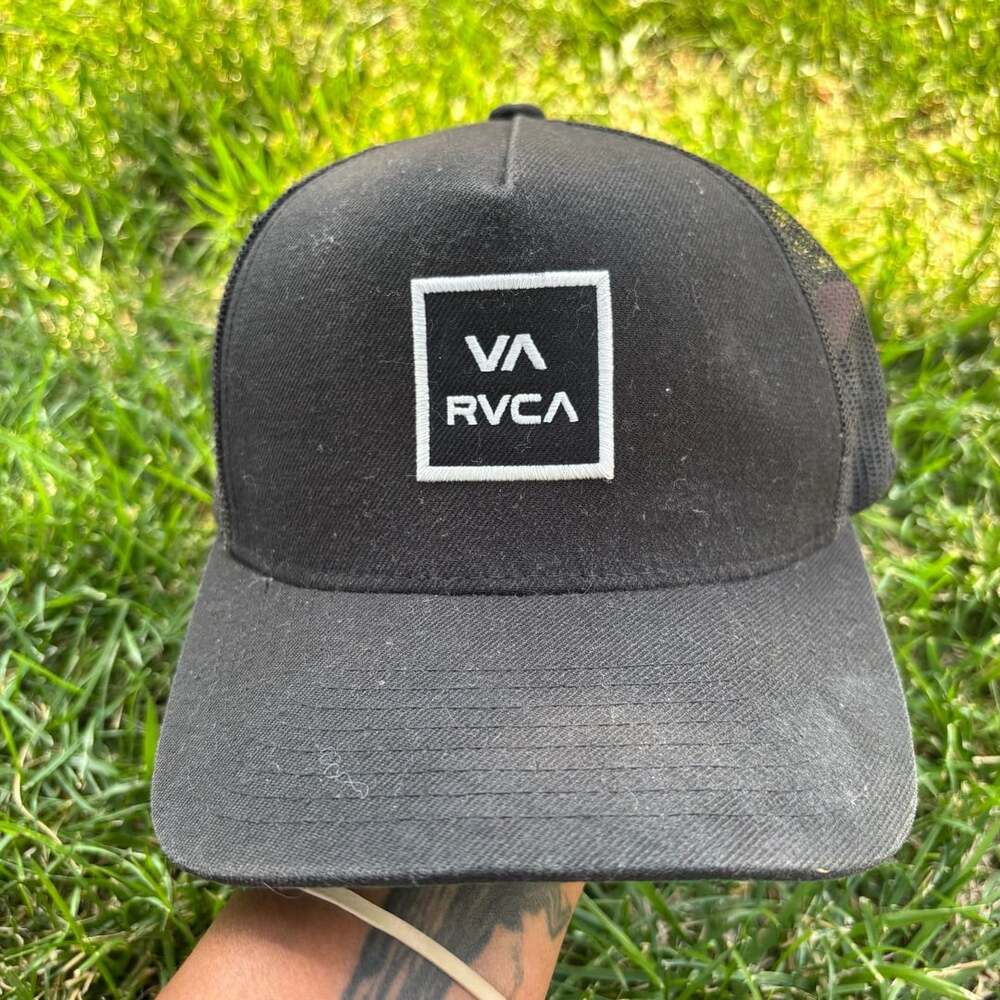 RVCA VA All The Way Mid Fit Snapback Trucker Hat Black One Size